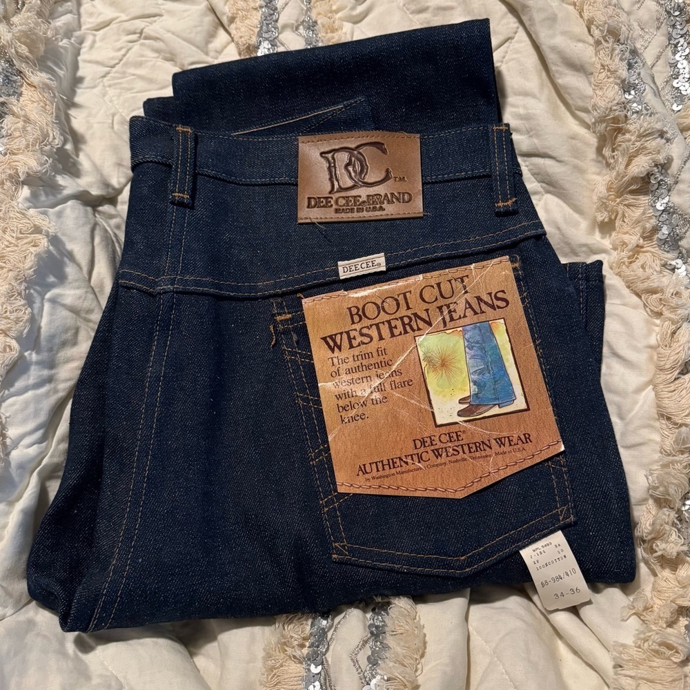Vintage DEE CEE Jeans Bootcut Western Wear Made in USA 34 x 36 Rodeo Cowgirl - Picture 3 of 7